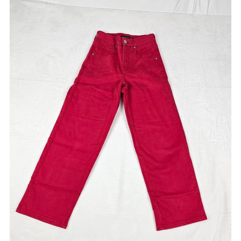 Universal Standard Bae Boyfriend Cropped Jeans Red Size 00 Mid Rise Straight Leg